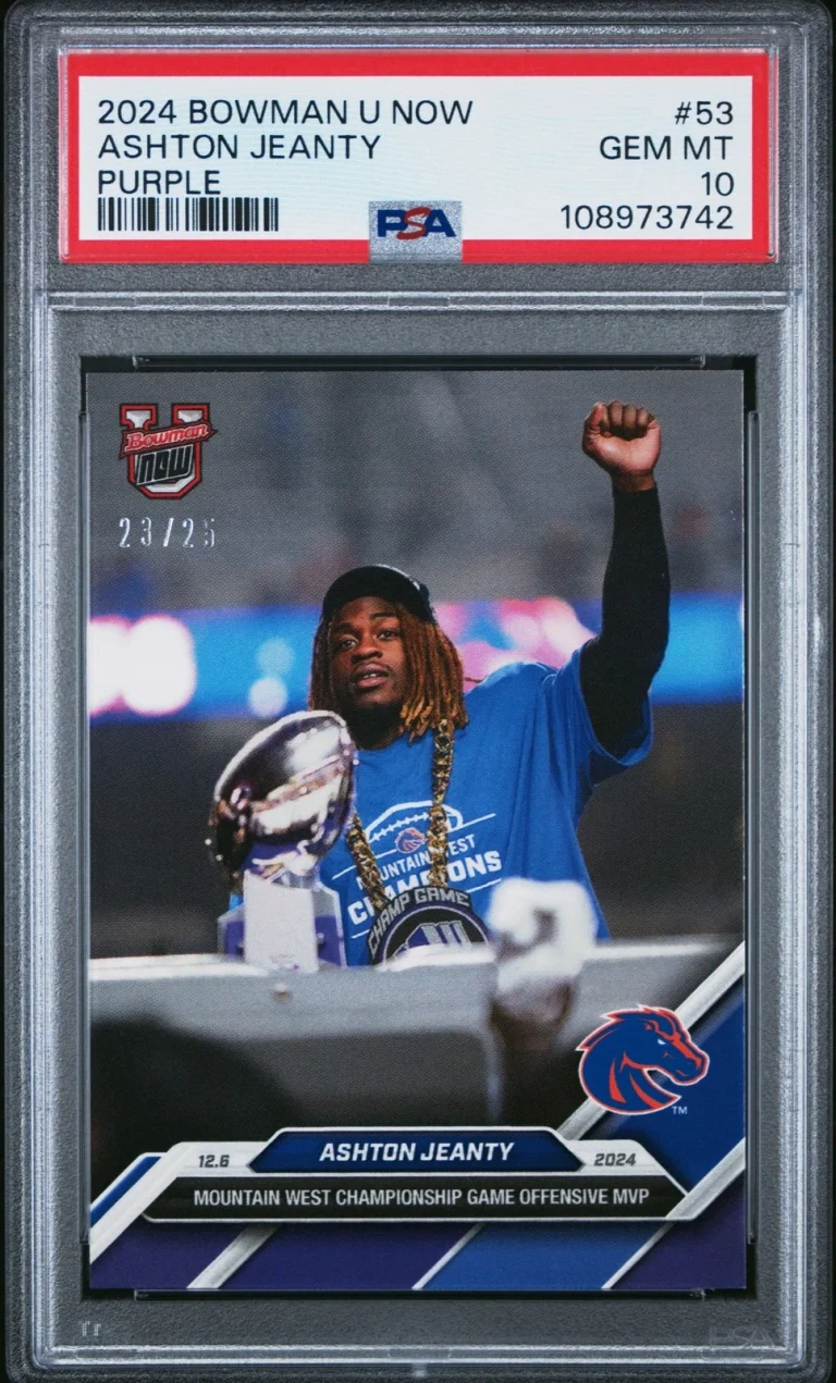 Graded 2024 Bowman U Now Ashton Jeanty #53 Purple /25 RC Card PSA 10