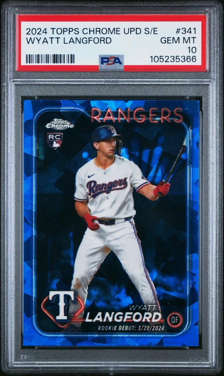 Graded 2024 Topps Chrome Upd S/E Wyatt Langford #341 RC Card PSA 10 Gem