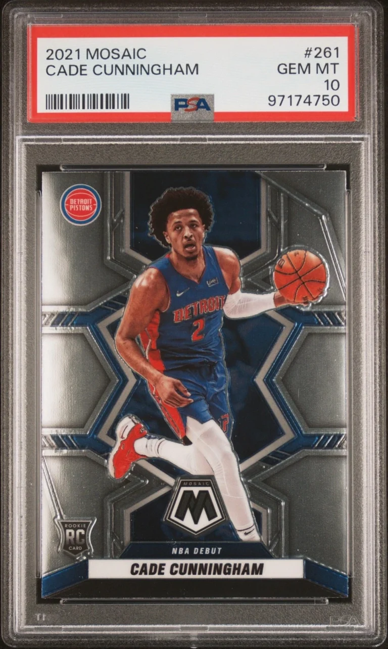 Graded 2021 Panini Mosaic Cade Cunningham #261 Rookie RC Card PSA 10