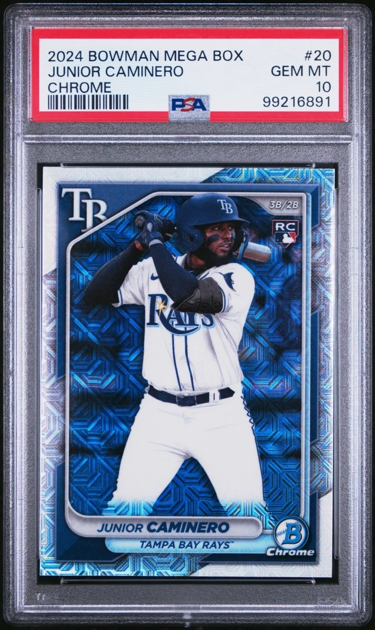 Graded 2024 Topps Bowman M/B Junior Caminero #20 Chrome RC Card PSA 10