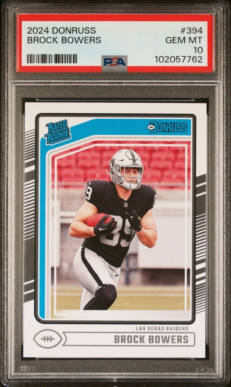 Graded 2024 Panini Donruss Brock Bowers #394 Rookie RC Card PSA 10 Gem