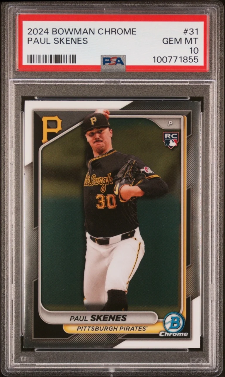 Graded 2024 Topps Bowman Chrome Paul Skenes #31 Rookie RC Card PSA 10