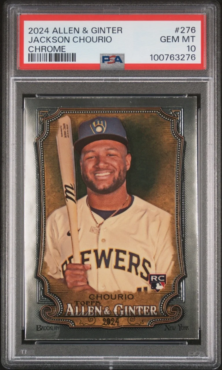 Graded 2024 Topps A&G Jackson Chourio #276 Chrome Rookie RC Card PSA 10