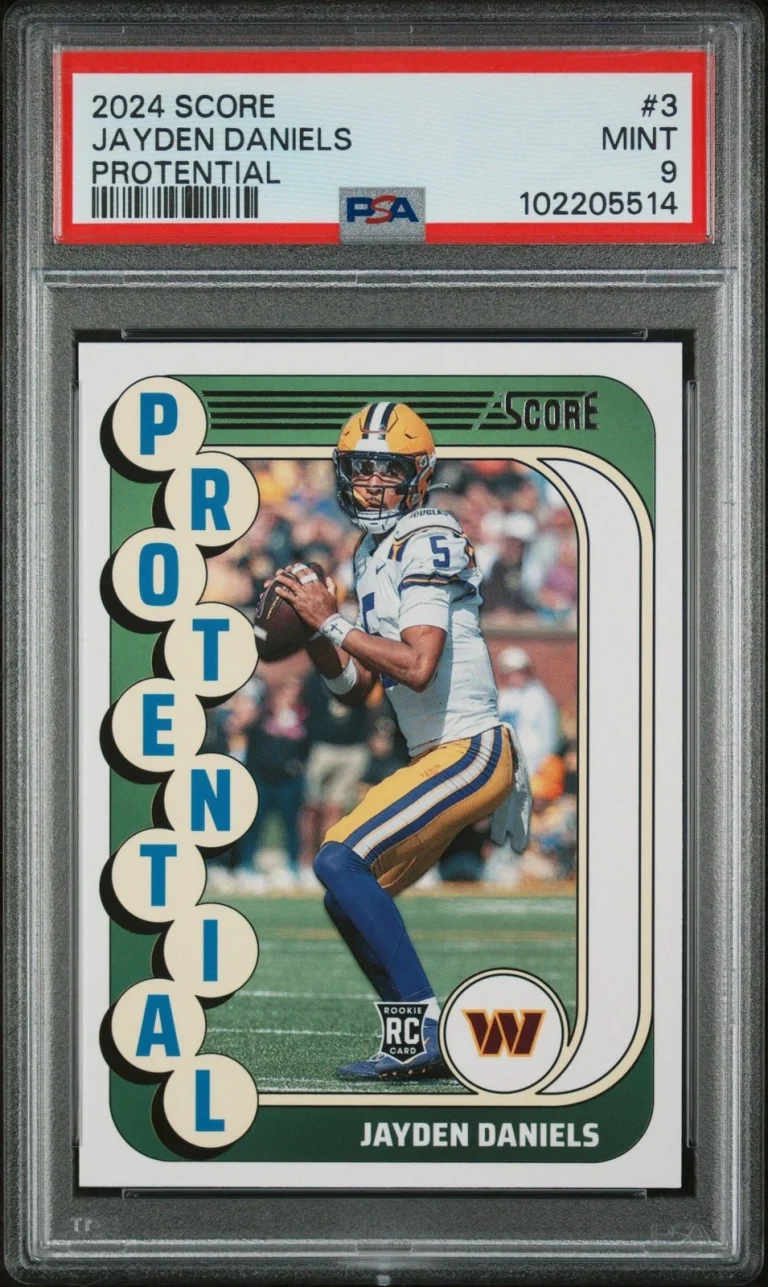 Graded 2024 Panini Score Jayden Daniels #3 Protential Rookie Card PSA 9