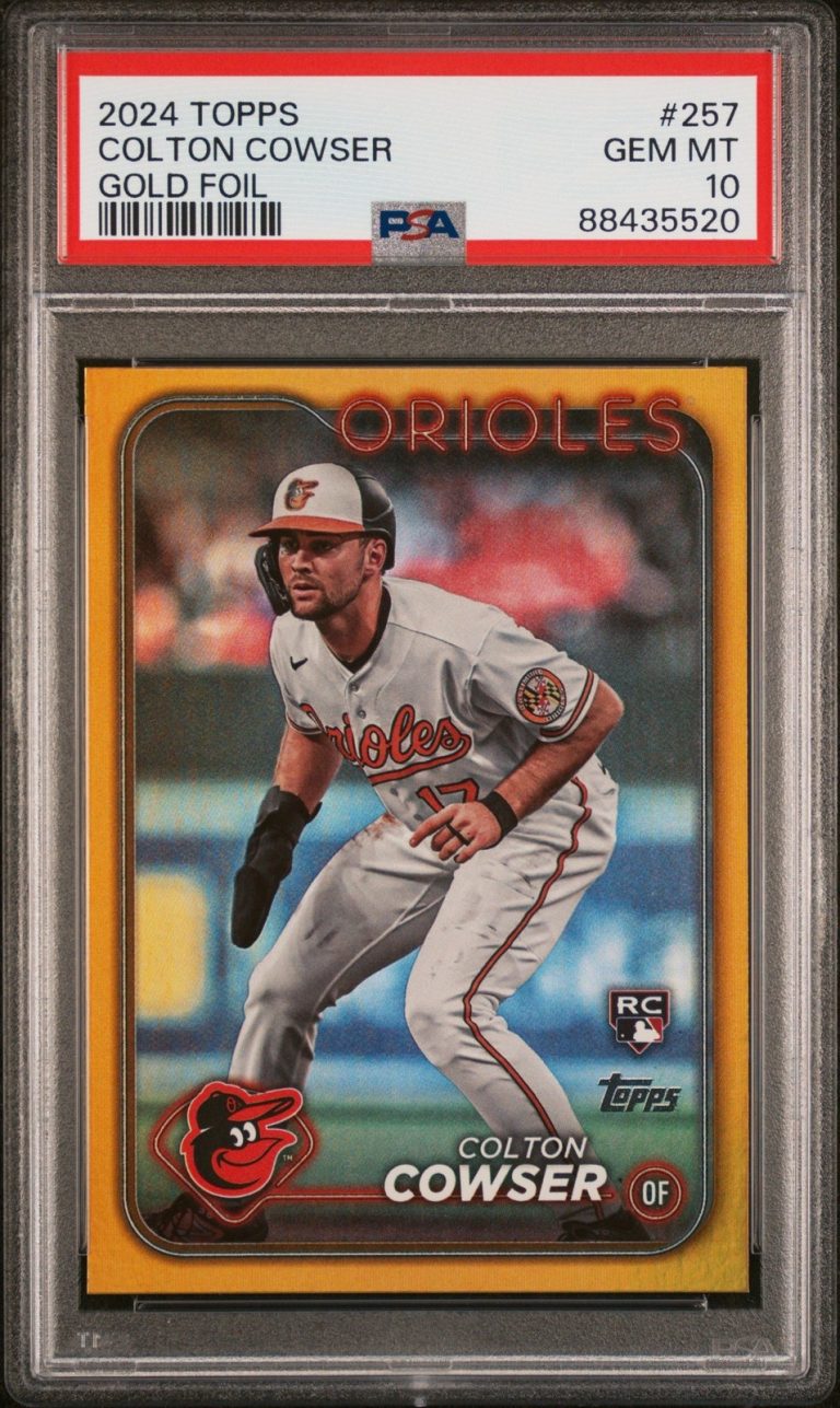 Graded 2024 Topps Colton Cowser #257 Gold Foil Rookie Card PSA 10 Gem