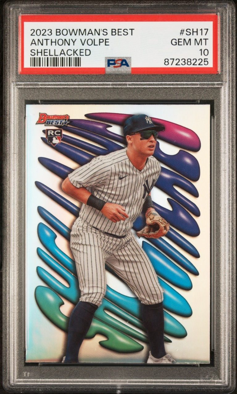 Graded 2023 Bowmans Best Anthony Volpe #SH17 Shellacked RC Card PSA 10
