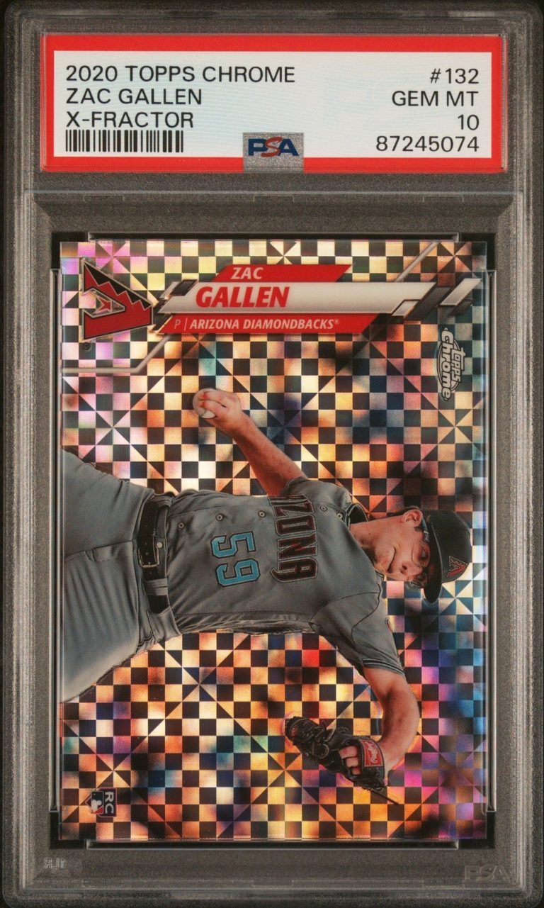 Graded 2020 Topps Chrome Zac Gallen #132 Xfractor Rookie RC Card PSA 10