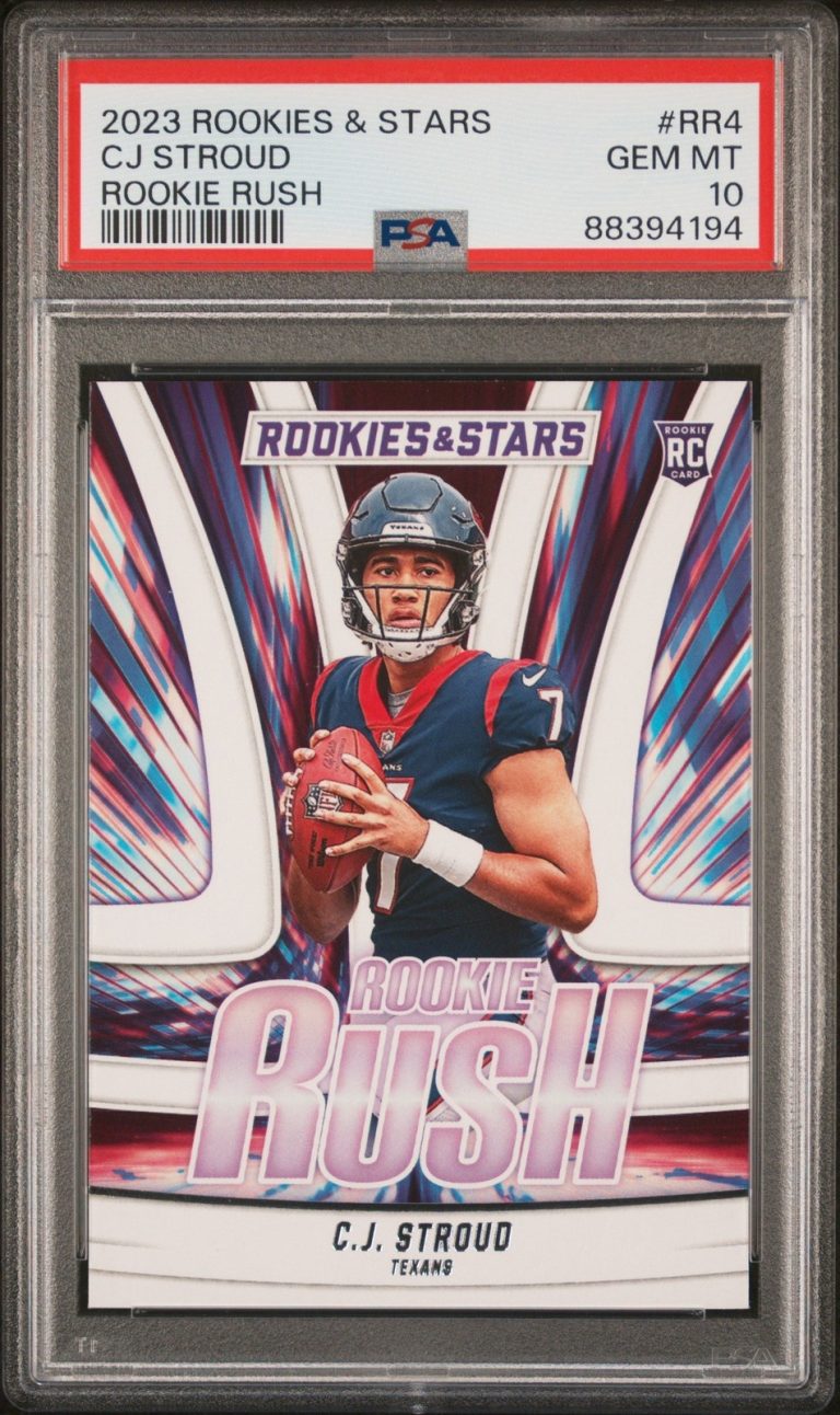 Graded 2023 Rookies & Stars CJ Stroud #RR4 Rookie Rush Football Card PSA 10