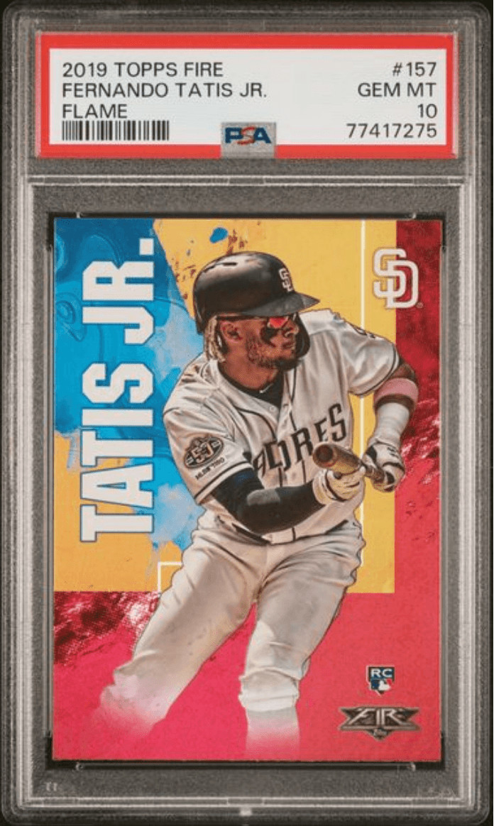 Graded 2019 Topps Fire Fernando Tatis Jr. #157 Flame Rookie Card PSA 10
