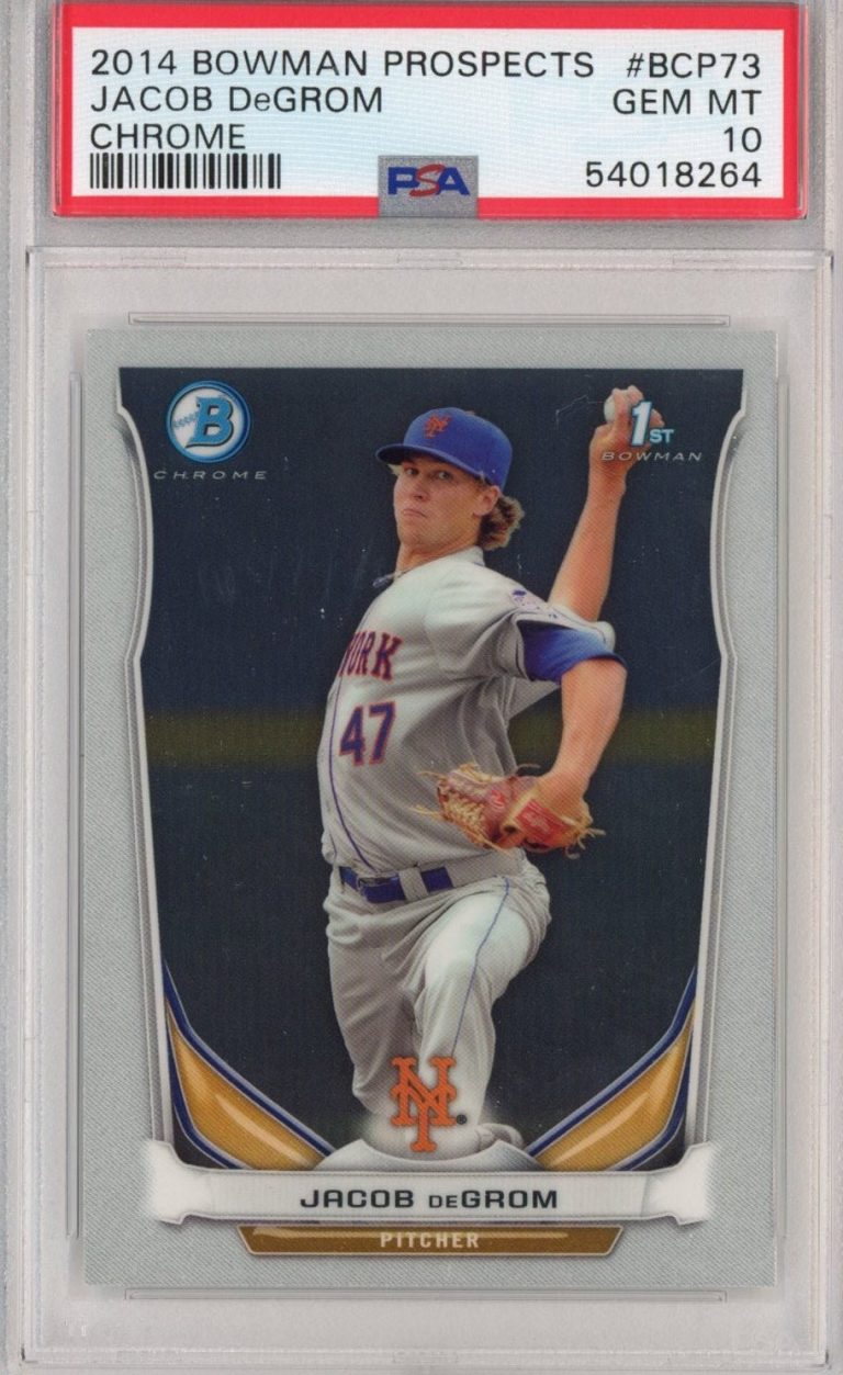 Graded 2014 Bowman Chrome Prospects Jacob DeGrom #BCP73 Rookie RC Card