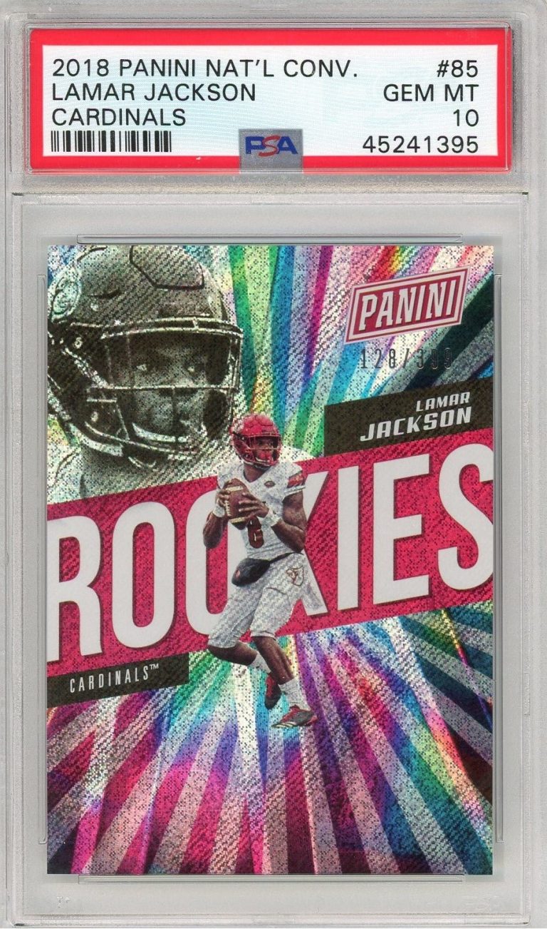 Graded 2018 NTL Convention Lamar Jackson #85 Cardinals #/399 Card PSA 10