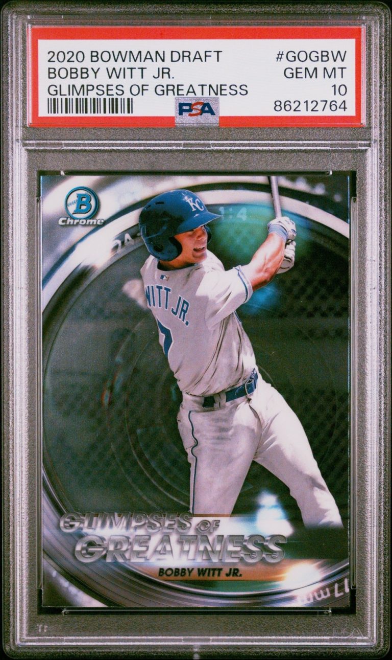 Graded 2020 Bowman Bobby Witt Jr. #GOGBW Glimpses of Greatness Card PSA 10