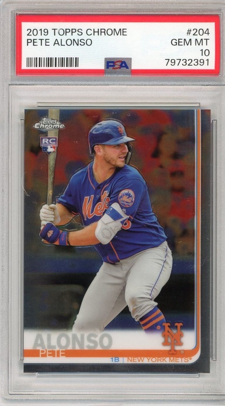 Graded 2019 Topps Chrome Pete Alonso #204 Rookie RC Card PSA 10 Gem