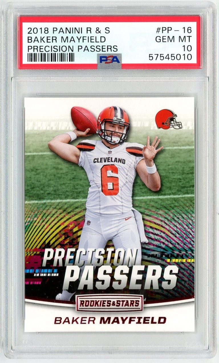 Graded 2018 Panini Rookies & Stars Baker Mayfield #PP16 Rookie Card PSA 10