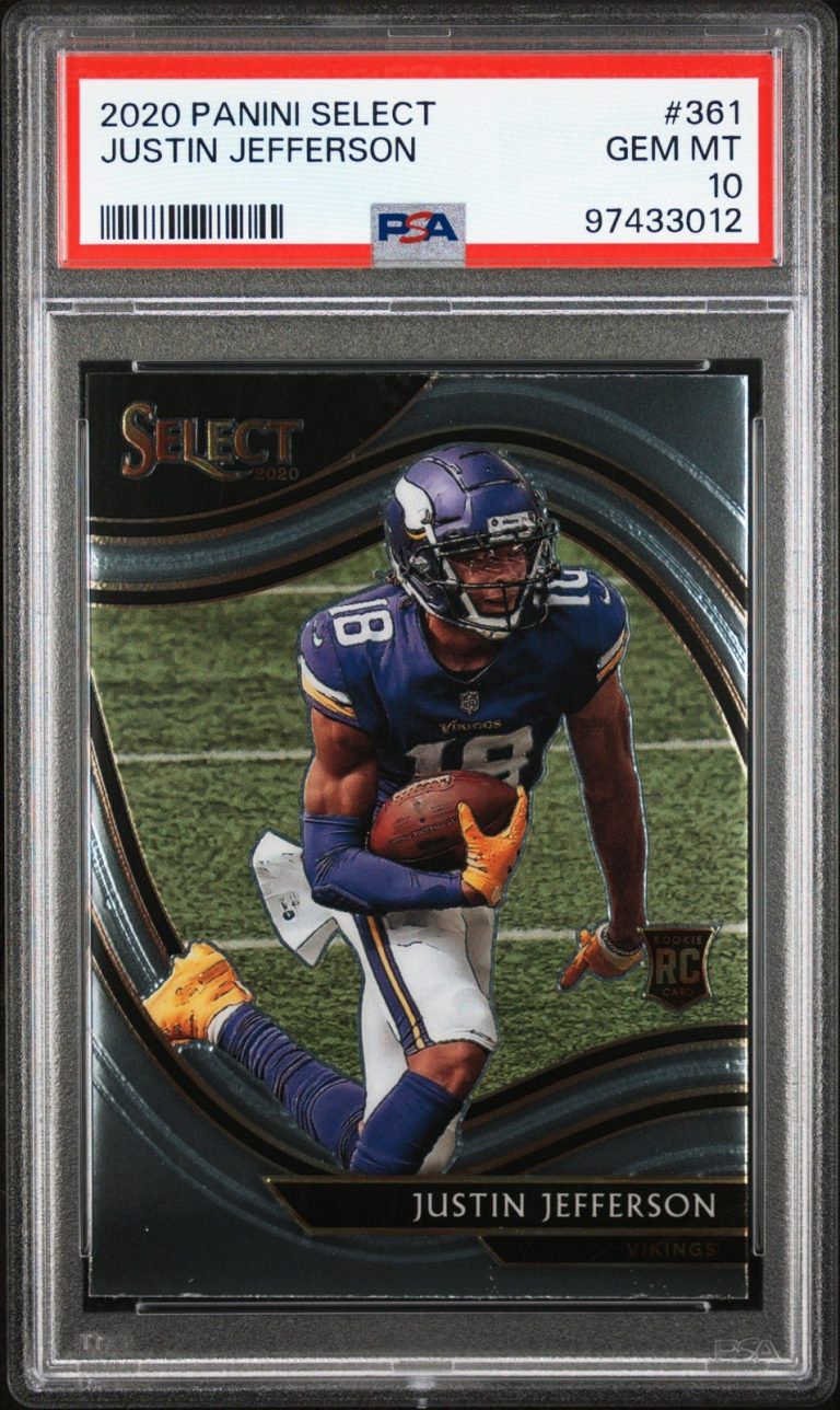 Graded 2020 Panini Select Justin Jefferson #361 Rookie RC Card PSA 10
