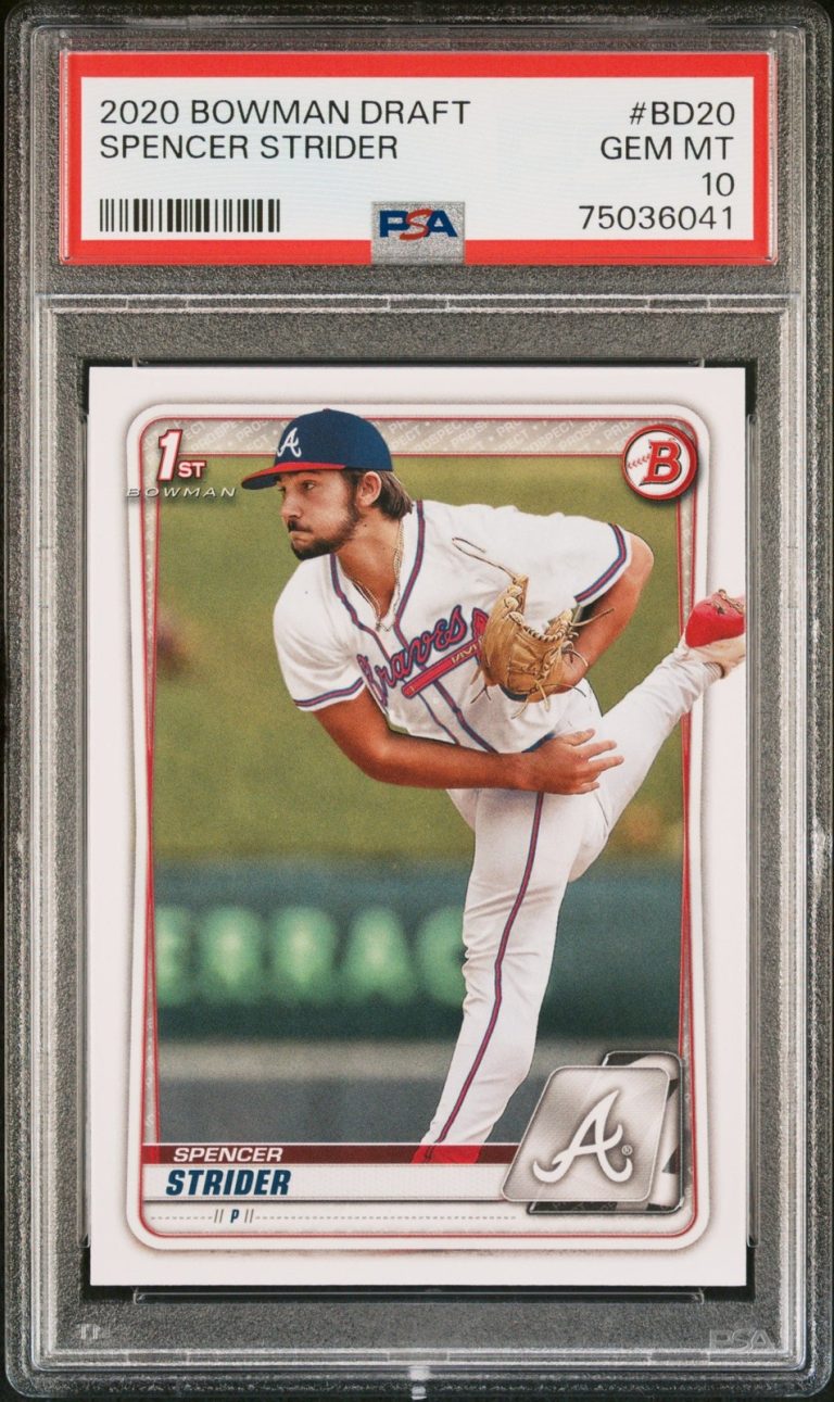 Graded 2020 Bowman Draft Spencer Strider #999 Rookie RC Card PSA 10 Gem