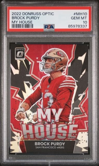 Graded 2022 Panini Donruss Optic Brock Purdy #MH10 My House Card PSA 10
