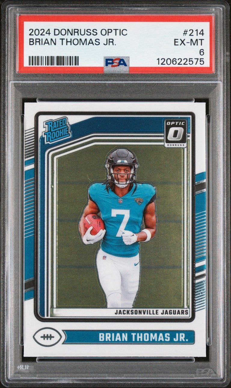Graded 2024 Panini Donruss Optic Brian Thomas Jr. #214 RC Card PSA 6