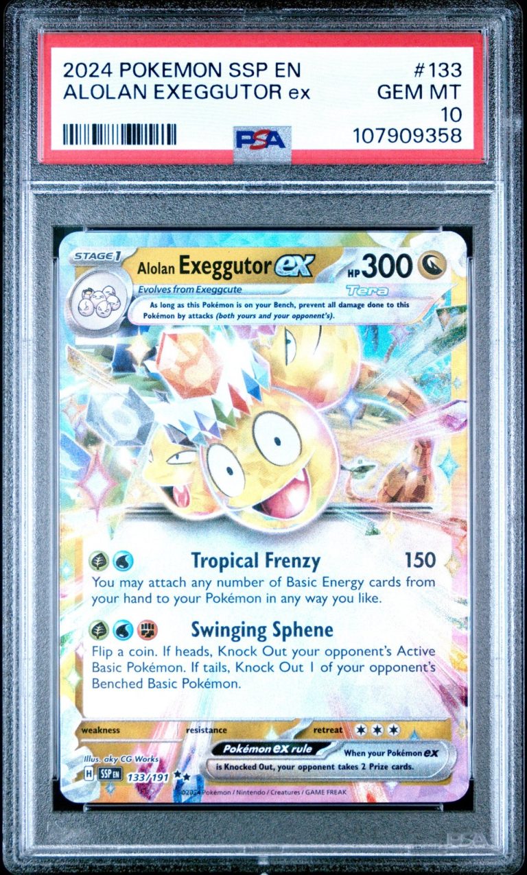 Graded 2024 Pokemon Ssp En-Surging Sparks Alolan Exeggutor #133 Card PSA 10