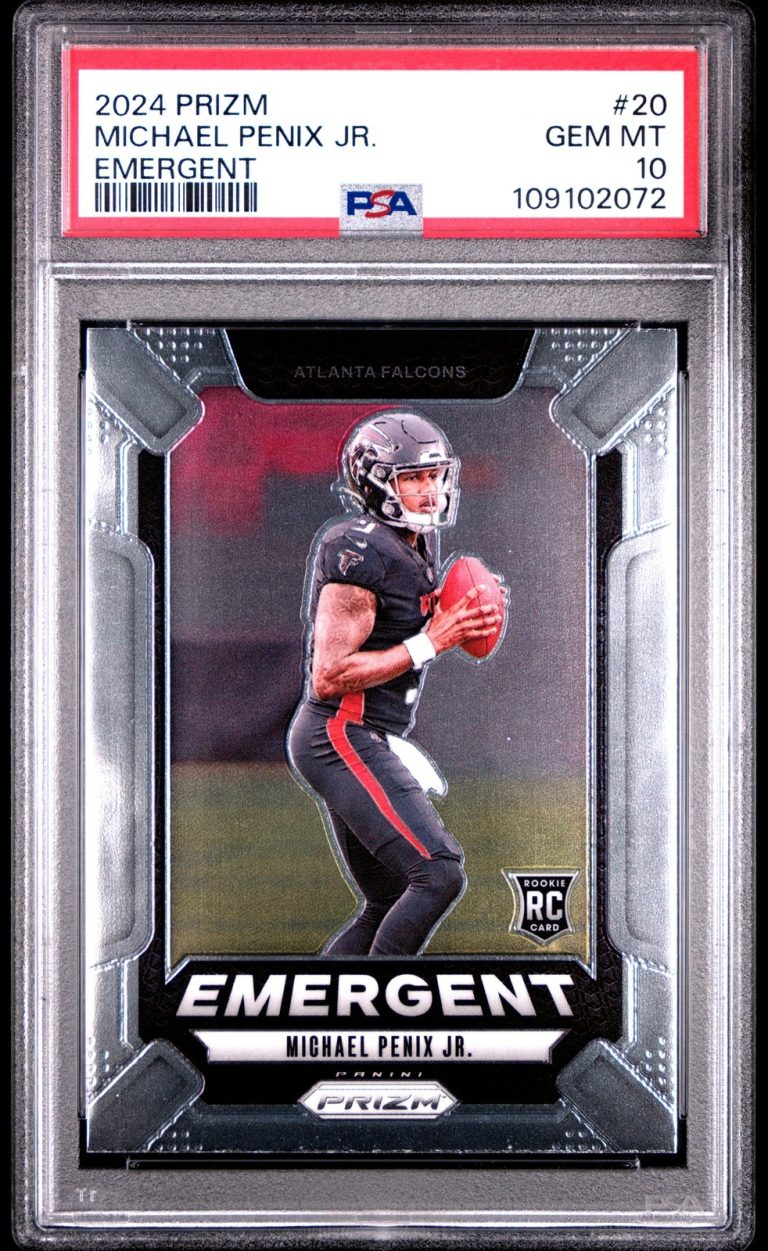 Graded 2024 Panini Prizm Michael Penix Jr #20 Emergent Rookie Card PSA 10