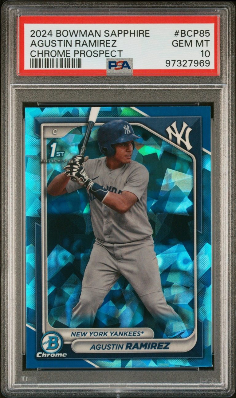 Graded 2024 Bowman Sapphire Agustin Ramirez #BCP85 Chrome Card PSA 10