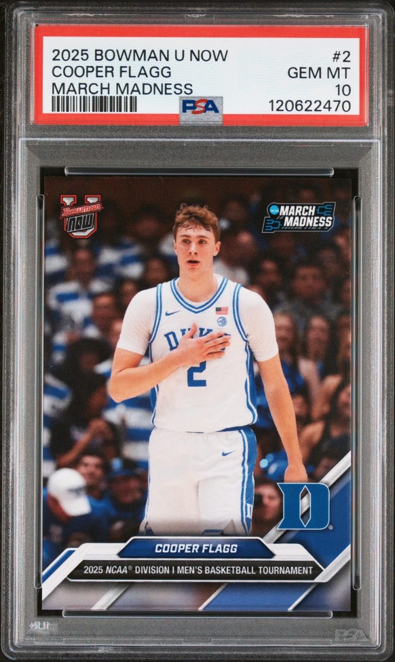 Graded 2025 Bowman U Now Cooper Flagg #2 March Madness RC Card PSA 10