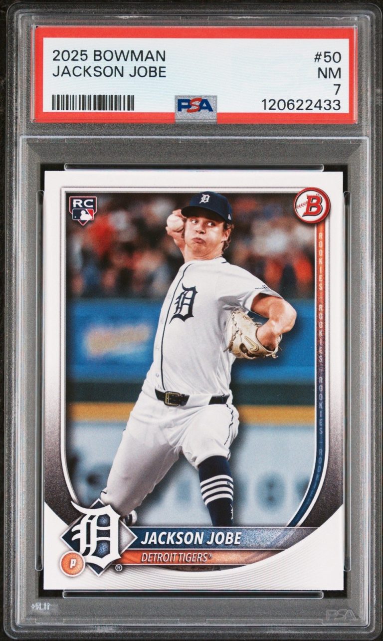 Graded 2025 Topps Bowman Jackson Jobe #50 Rookie Card PSA 7 Near Mint