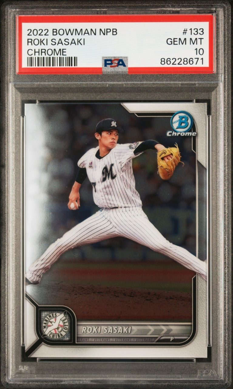 Graded 2022 Topps Bowman NPB Roki Sasaki #133 Chrome Rookie Card PSA 10