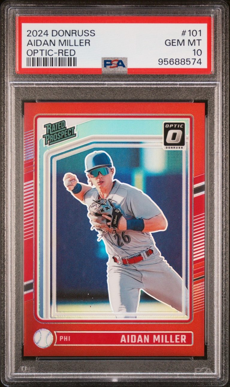 Graded 2024 Panini Donruss Aidan Miller #101 Optic Red #/99 Card PSA 10