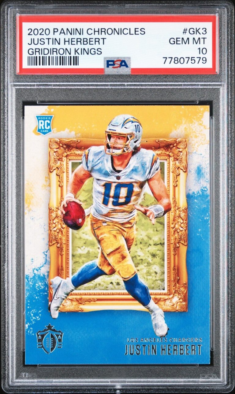 Graded 2020 Chronicles Justin Herbert #GK3 Gridiron Kings Card PSA 10