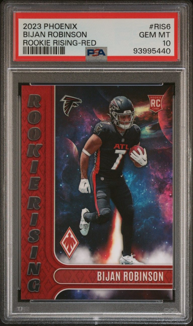 Graded 2023 Phoenix Bijan Robinson #RIS6 RKIE Rising Red /199 Card PSA