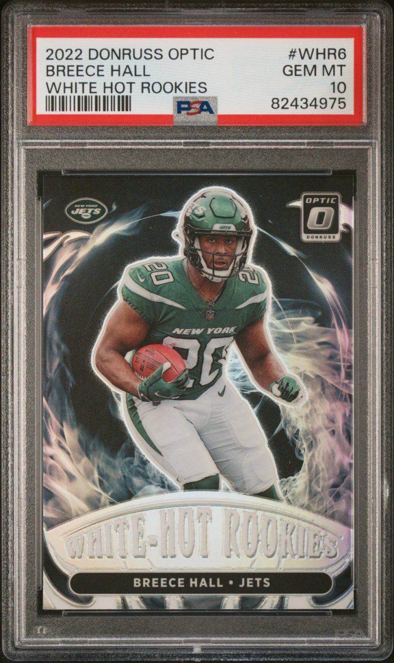 Graded 2022 Donruss Opt Breece Hall #WHR6 White Hot Rookies Card PSA 10