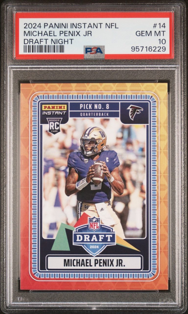Graded 2024 Panini Instant Michael Penix Jr #14 Draft RC Card PSA 10