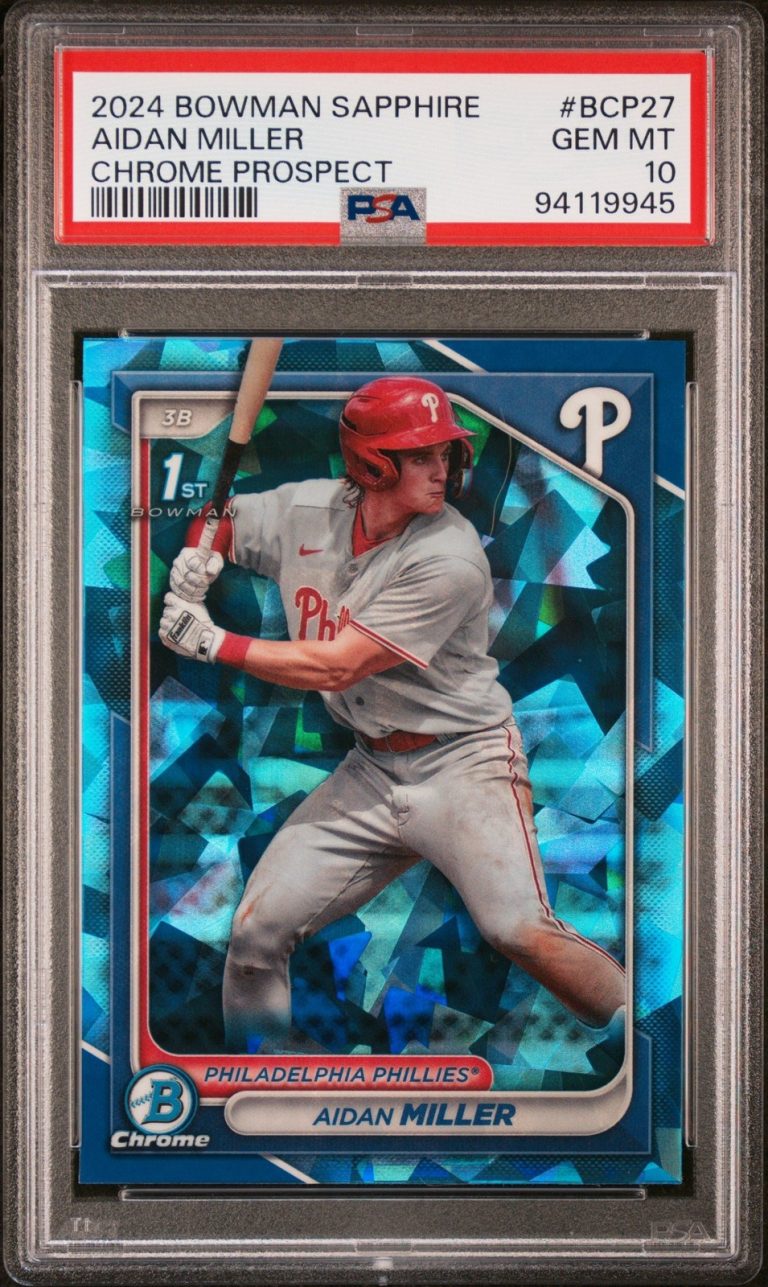 Graded 2024 Topps Bowman Sapphire Aidan Miller #BCP27 RC Card PSA 10