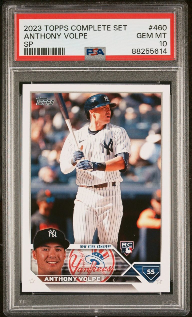 Graded 2023 Topps Complete Set Anthony Volpe #460 SP Rookie Card PSA 10