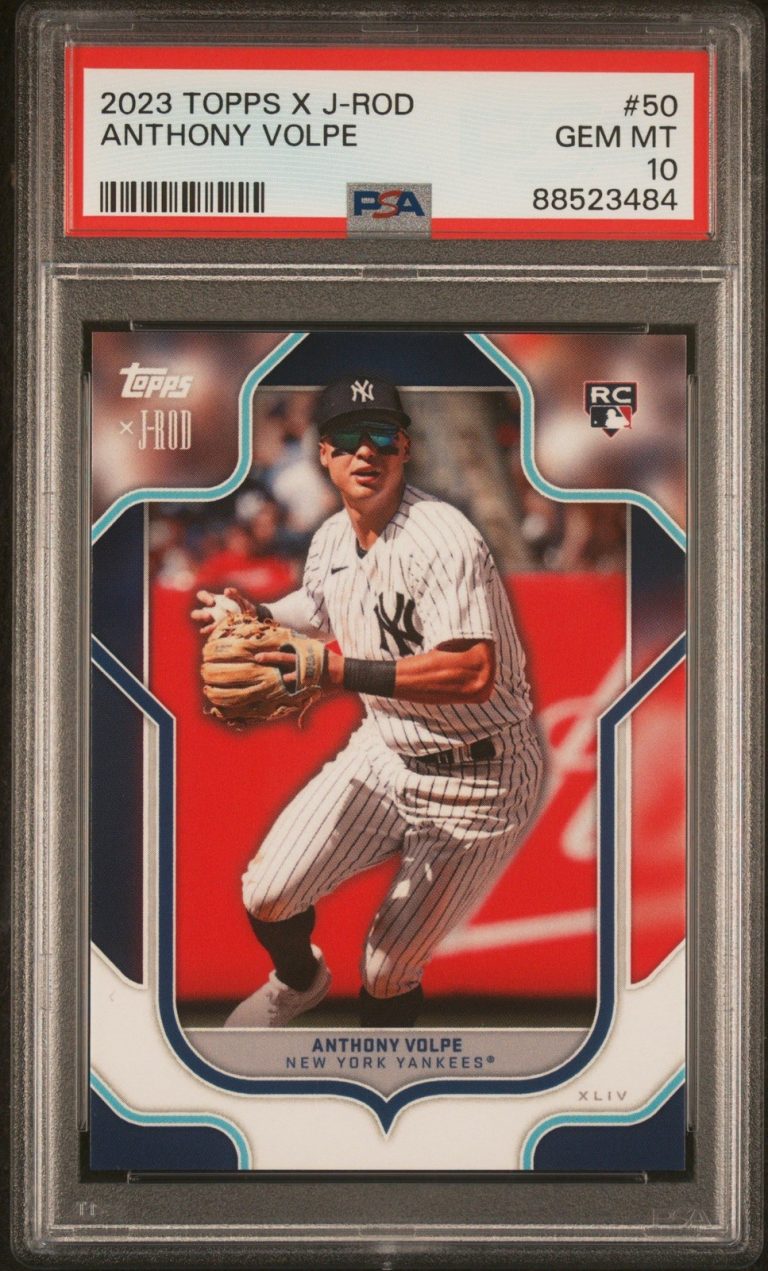 Graded 2023 Topps X J-Rod Anthony Volpe #50 Rookie RC Card PSA 10 Gem
