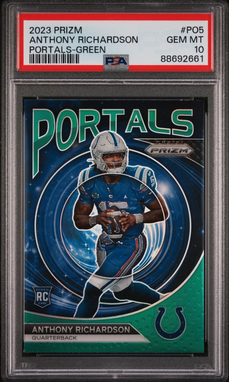 Graded 2023 Prizm Anthony Richardson #PO5 Portals Green RC Card PSA 10