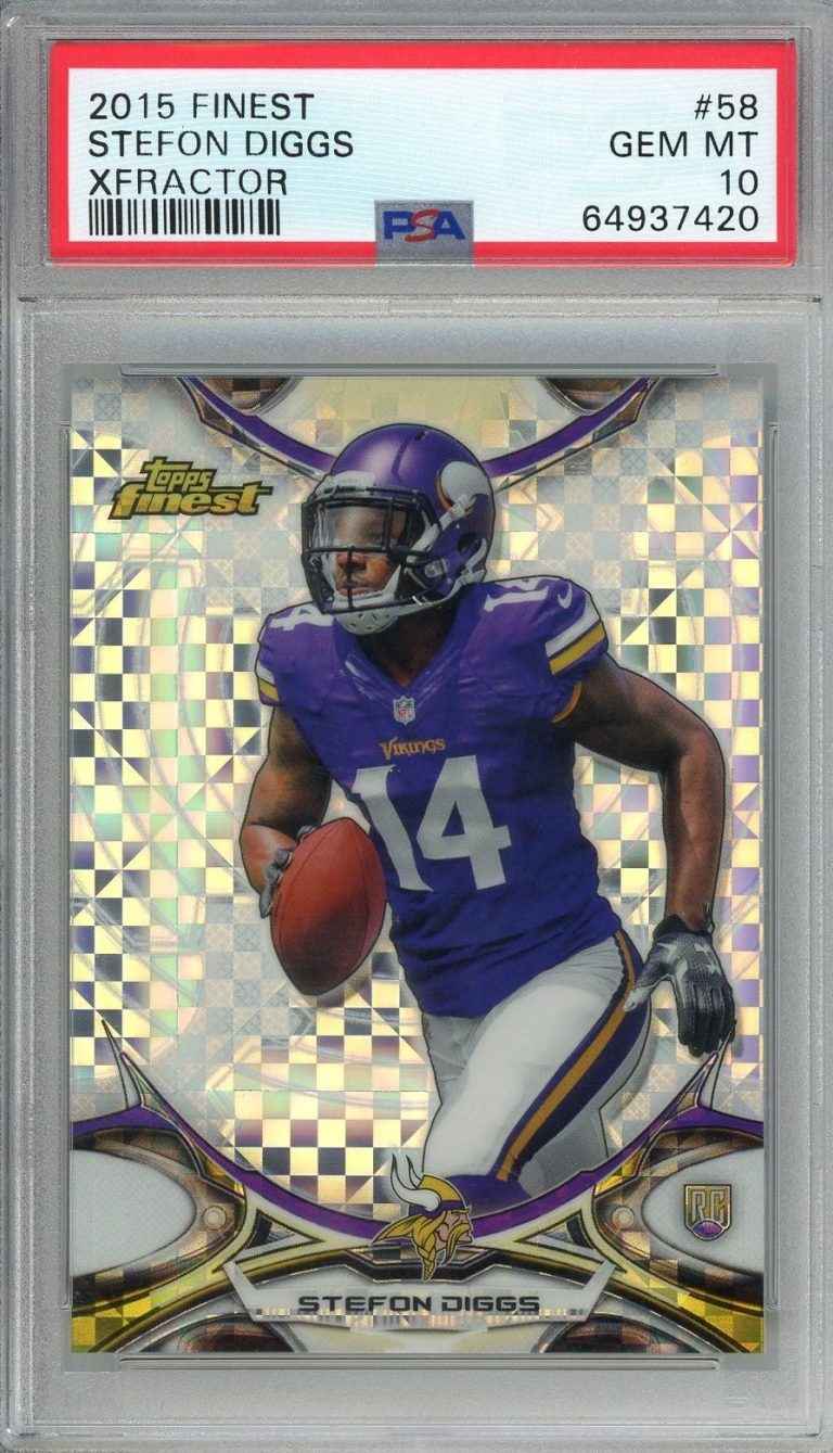 Graded 2015 Topps Finest Stefon Diggs #58 Xfractor Rookie Card PSA 10