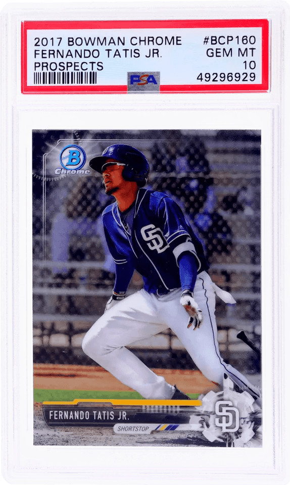 Graded 2017 Bowman Chrome Fernando Tatis Jr. #BCP160 Pros Card PSA 10