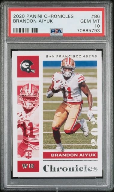 Graded 2020 Panini Chronicles Brandon Aiyuk #86 Rookie RC Card PSA 10