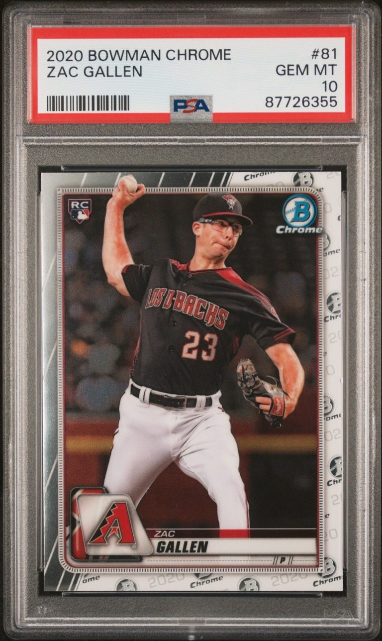Graded 2020 Topps Bowman Chrome Zac Gallen #81 Rookie RC Card PSA 10