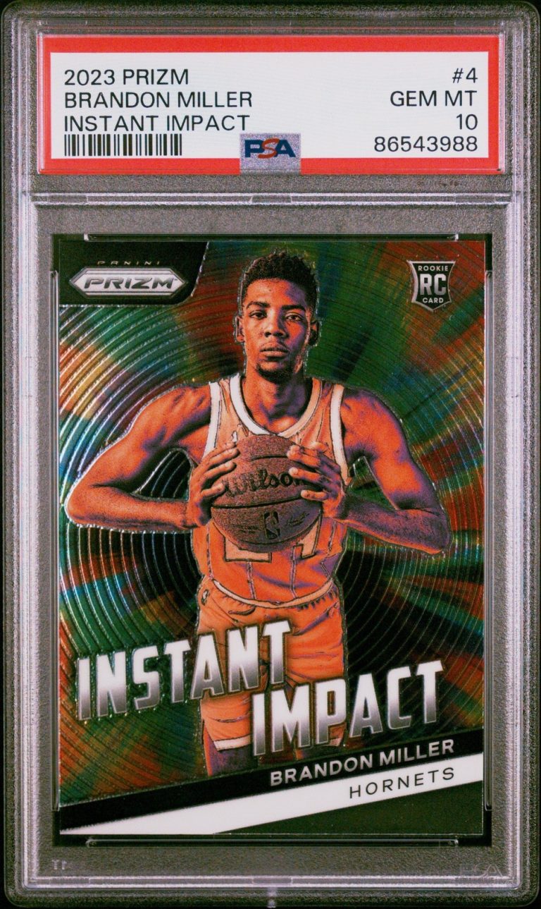 Graded 2023 Prizm Brandon Miller #4 Instant Impact RC Card PSA 10