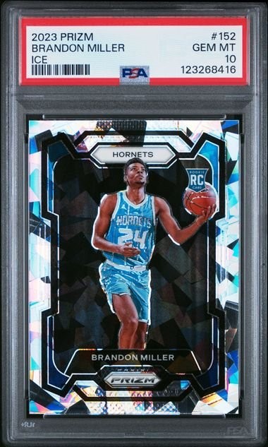 Graded 2023 Panini Prizm Brandon Miller #152 Ice Rookie RC Card PSA 10