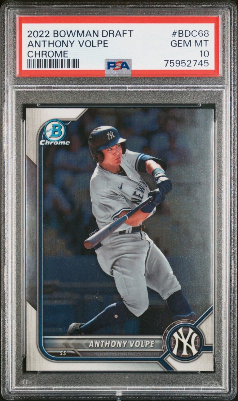 Graded 2023 Bowman Draft Anthony Volpe #BDC68 Chrome Rookie Card PSA 10