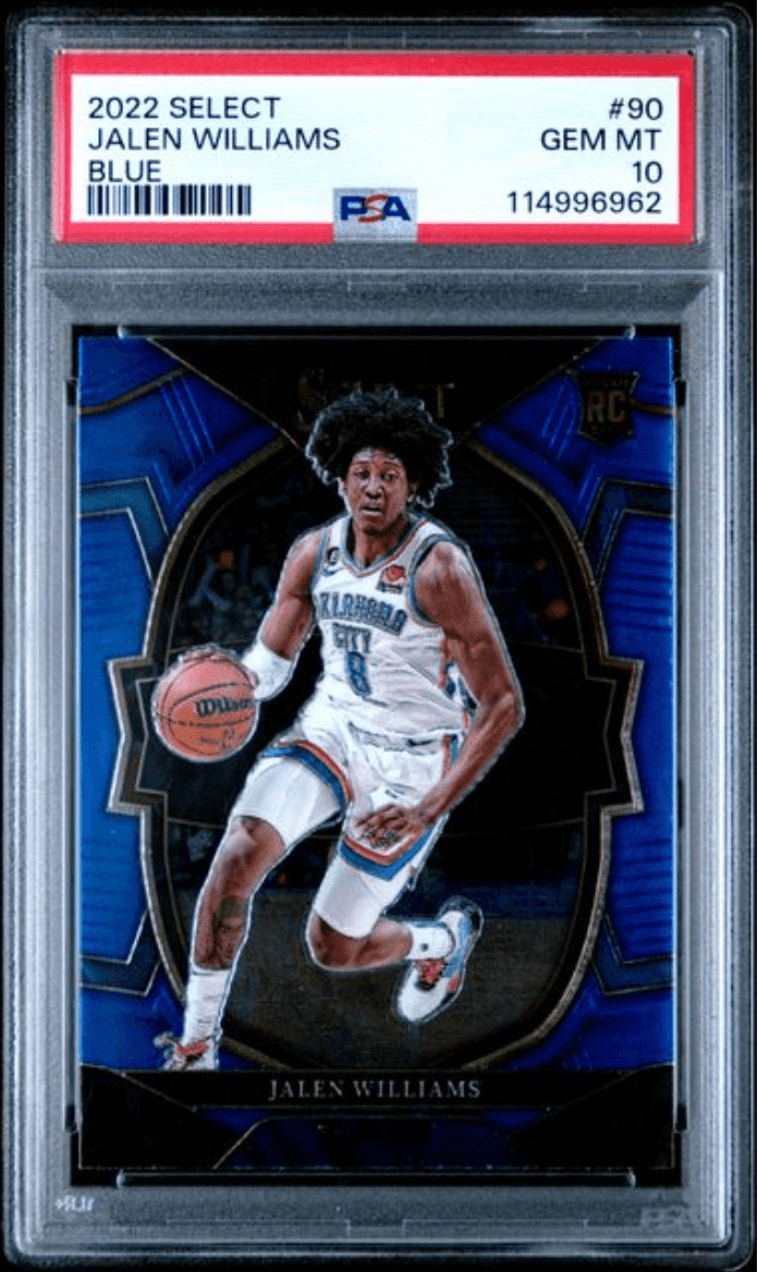 Graded 2022 Panini Select Jalen Williams #90 Blue Rookie Card PSA 10
