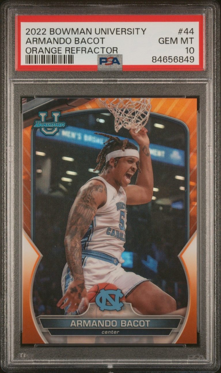 Graded 2022 Bowman U Armando Bacot #44 Orange REF Rookie Card PSA 10