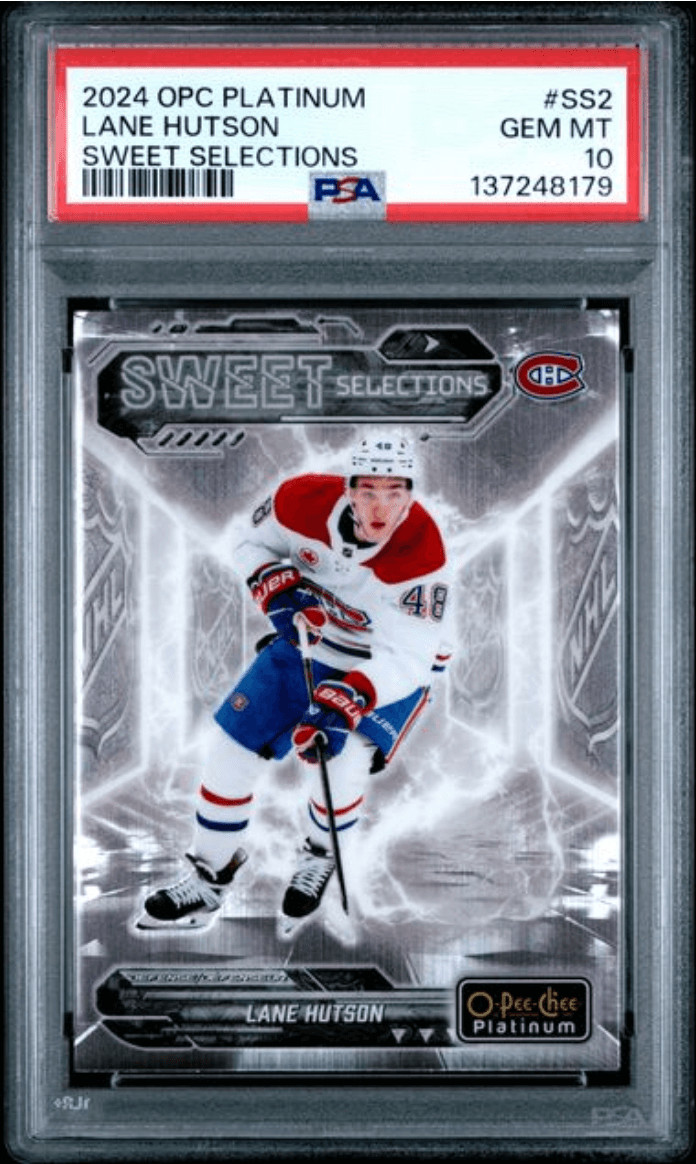 Graded 2024 O-Pee-Chee Platinum Lane Hutson #SS2 Selections RC Card PSA 10