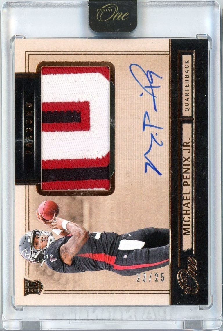 2024 Panini One Michael Penix Jr #2 /25 RPA Rookie Patch Auto Rookie Card