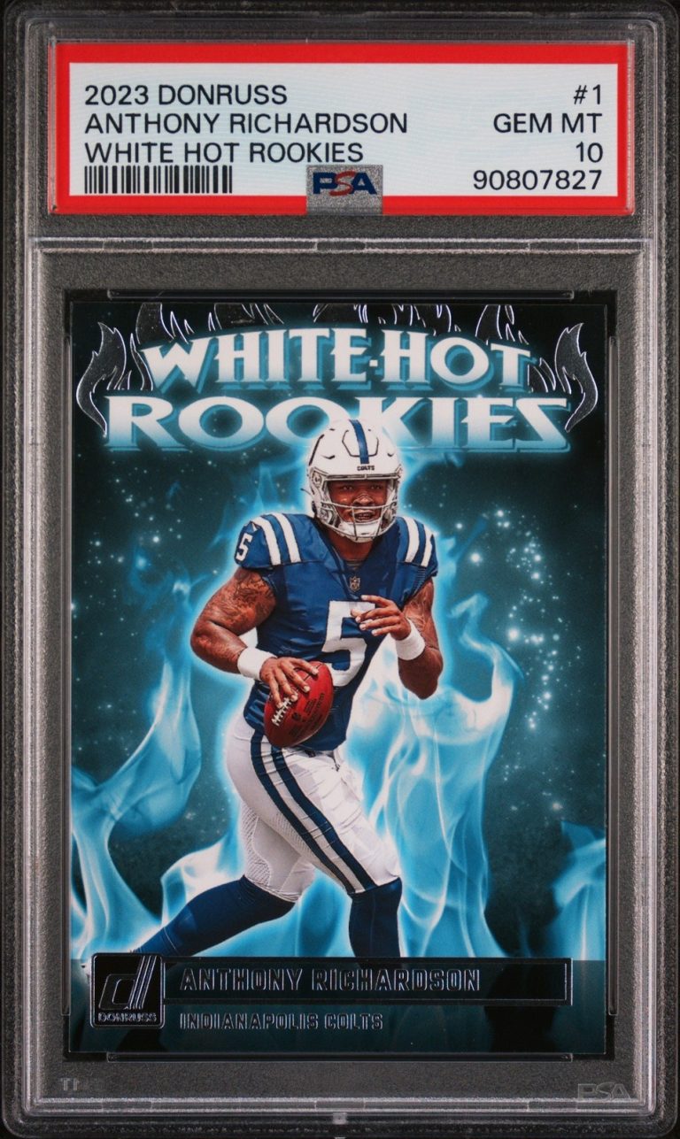 Graded 2023 Donruss Anthony Richardson #1 White Hot Rookies Card PSA 10