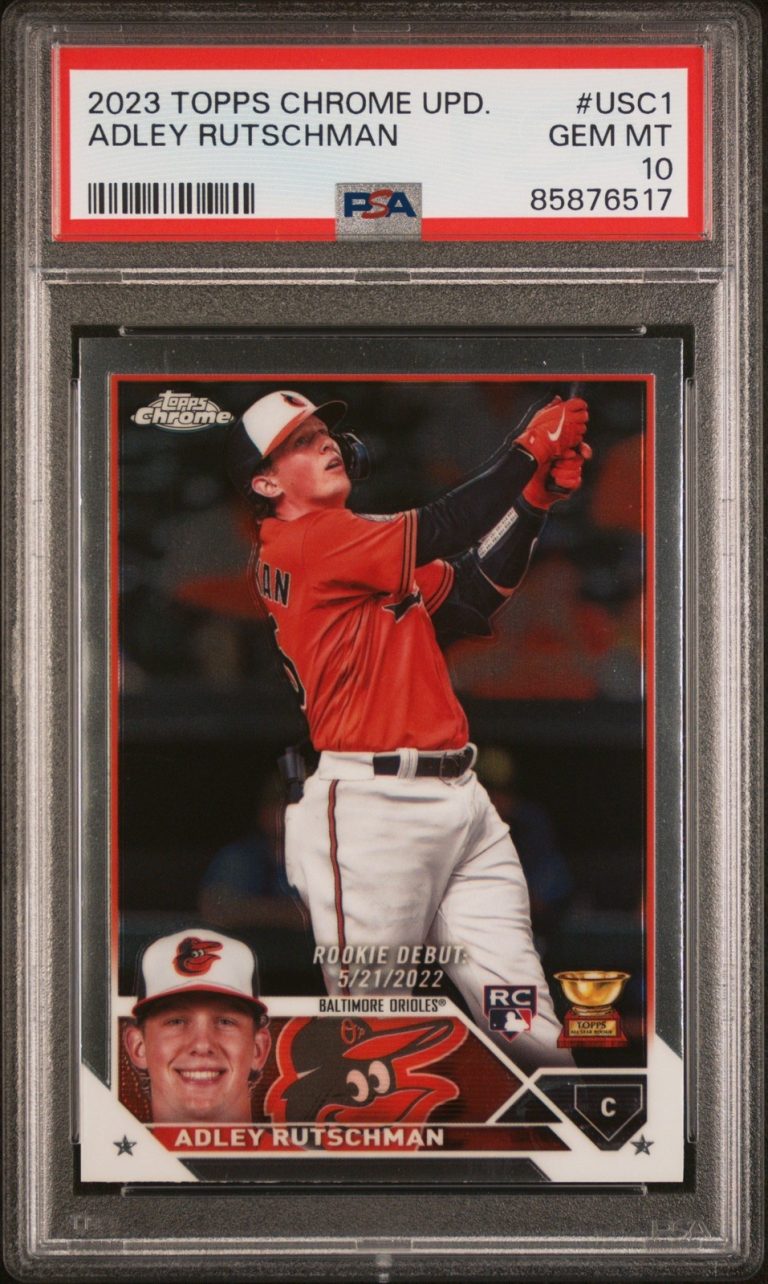 Graded 2023 Topps Chrome Update Adley Rutschman #USC1 RC Card PSA 10